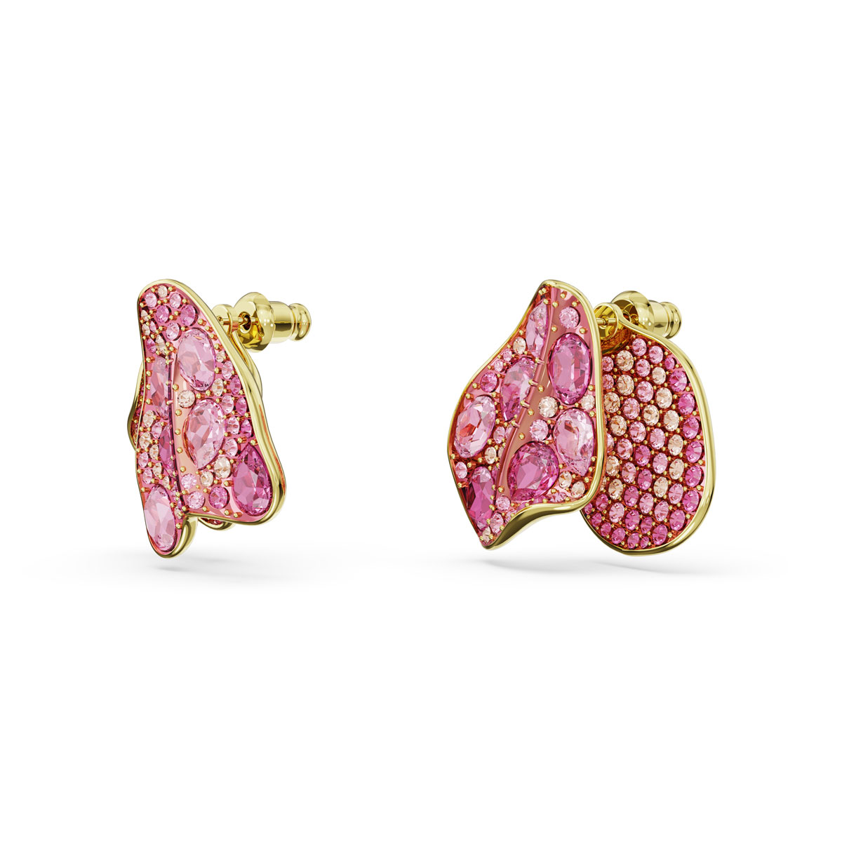 Swarovski Jewelry Florere, Pierced Earrings Asymetrical, Rose Gold